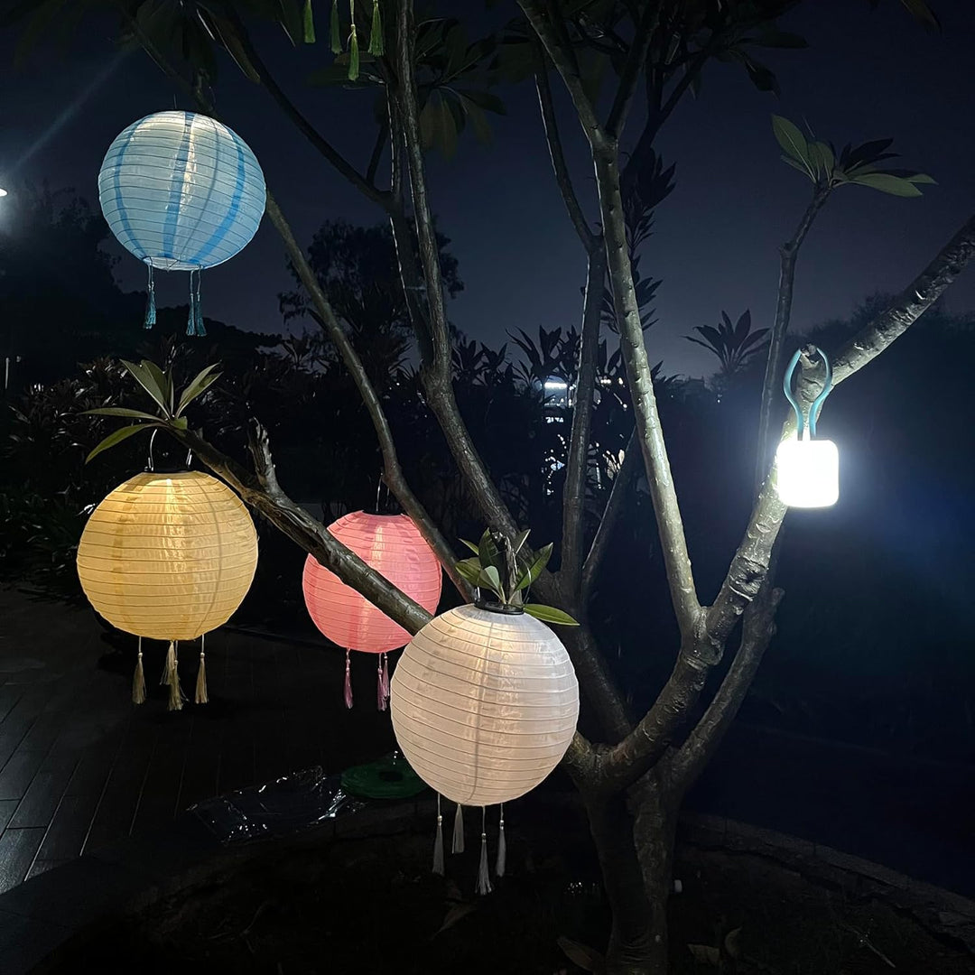 Solar Lampions Aussen Wetterfest，Himmel 3 Stücke Solar LED Laterne Wasserdicht Nylon Hängende Garten