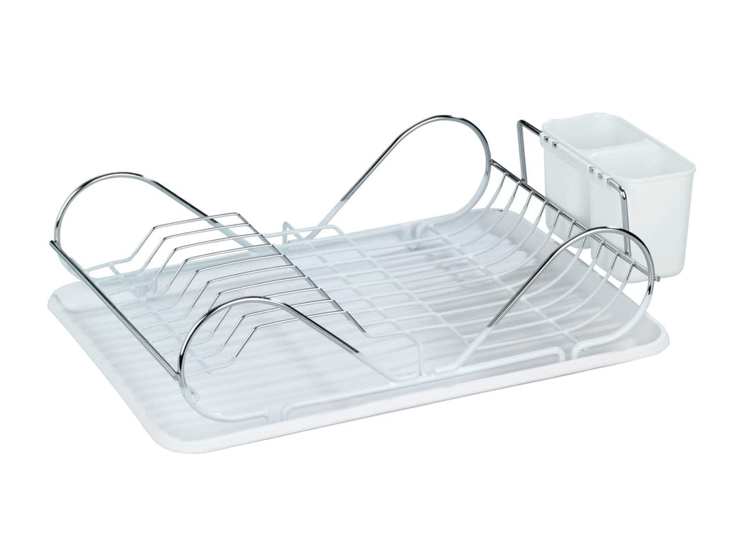 WENKO Geschirrabtropfer Clean, verchromtes Metall, 47 x 12.5 x 32 cm, Silber glänzend