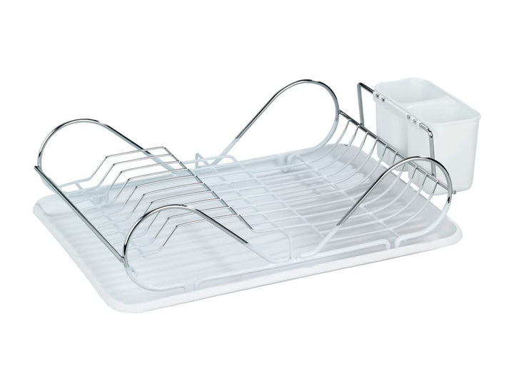 WENKO Geschirrabtropfer Clean, verchromtes Metall, 47 x 12.5 x 32 cm, Silber glänzend