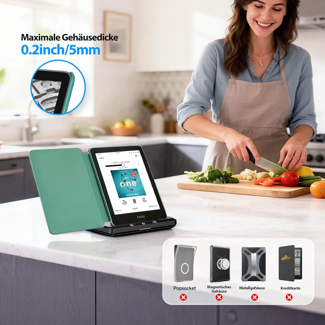 Kabelloses Ladedock mit Integriertem Hörbuch-Lautsprecher, Kompatibel mit Kindle Paperwhite Signatur