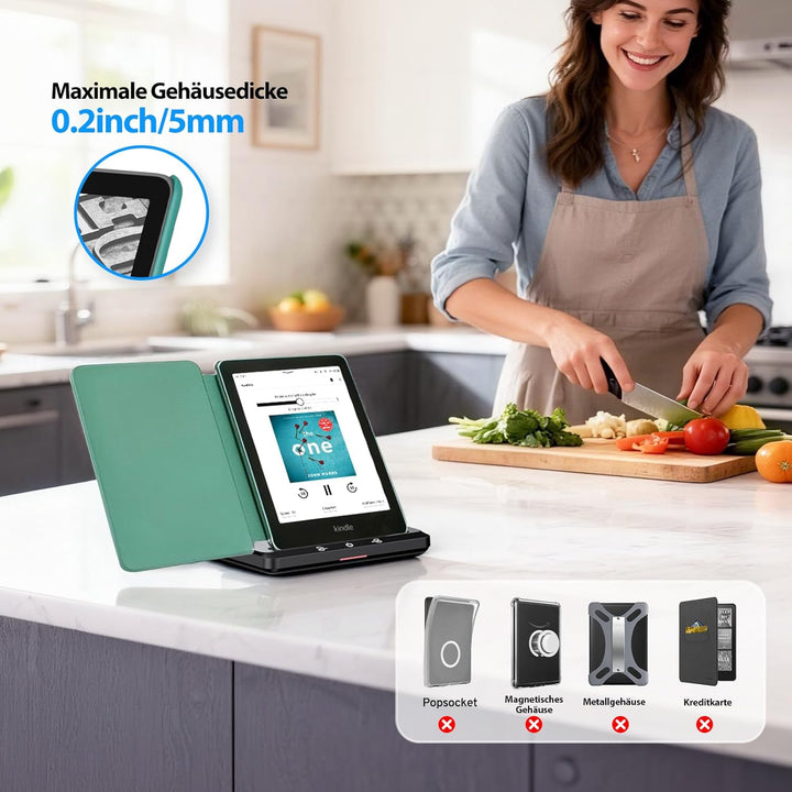 Kabelloses Ladedock mit Integriertem Hörbuch-Lautsprecher, Kompatibel mit Kindle Paperwhite Signatur