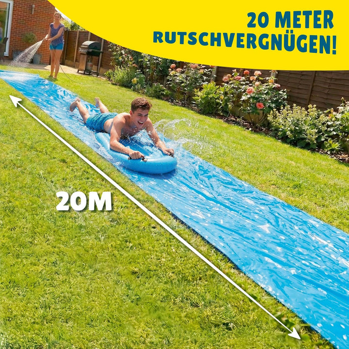 Original Cup Slipn'Slide 20 Meter XXL Pack | 2 Wasserrutschmatte 10 Meter + 2 Bodyboards für bessere