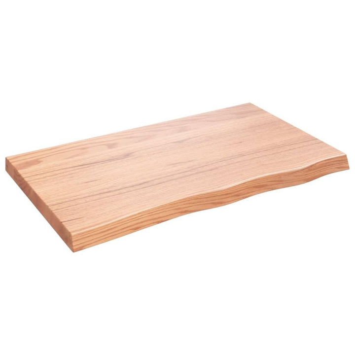 vidaXL Tischplatte Hellbraun 100x60x6 cm Massivholz Eiche Behandelt Hellbraun 100 x 60 x 6 cm, Hellb