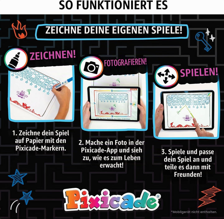 Abacus Brands Pixicade – Kreatives DIY Spielzeug ab 6 Jahren Erstelle Deine eigenen Videospiele Mit