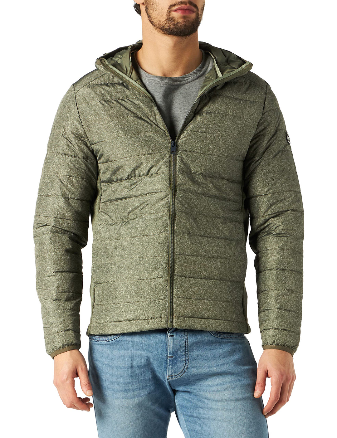 JACK & JONES Herren Jjeace Spring Puffer Hood Steppjacke mit Kapuze XL Dusty Olive, XL Dusty Olive