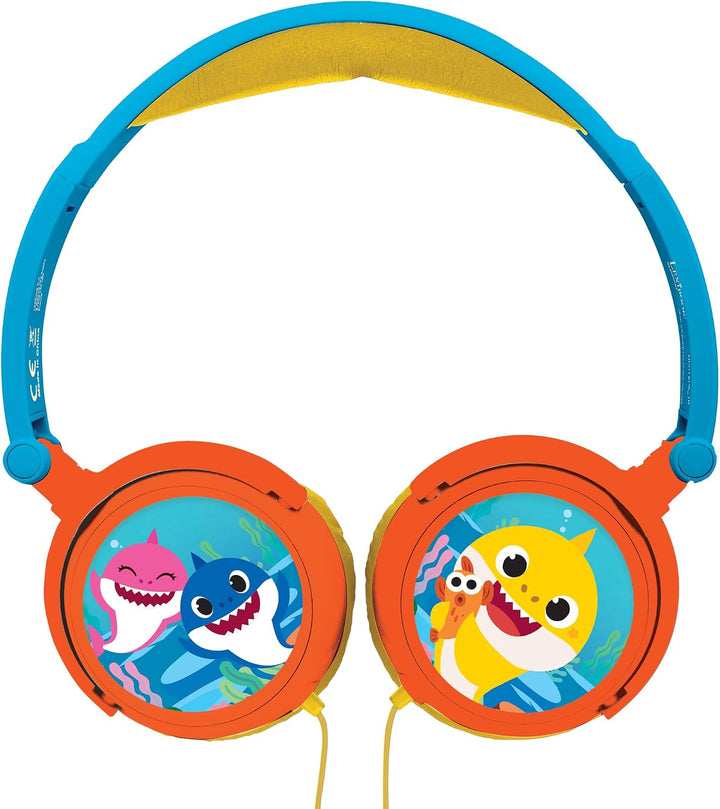 Lexibook, Baby Shark, Stereo-Kopfhörer, kindersichere Lautstärke, klappbar und einstellbar, blau/ora