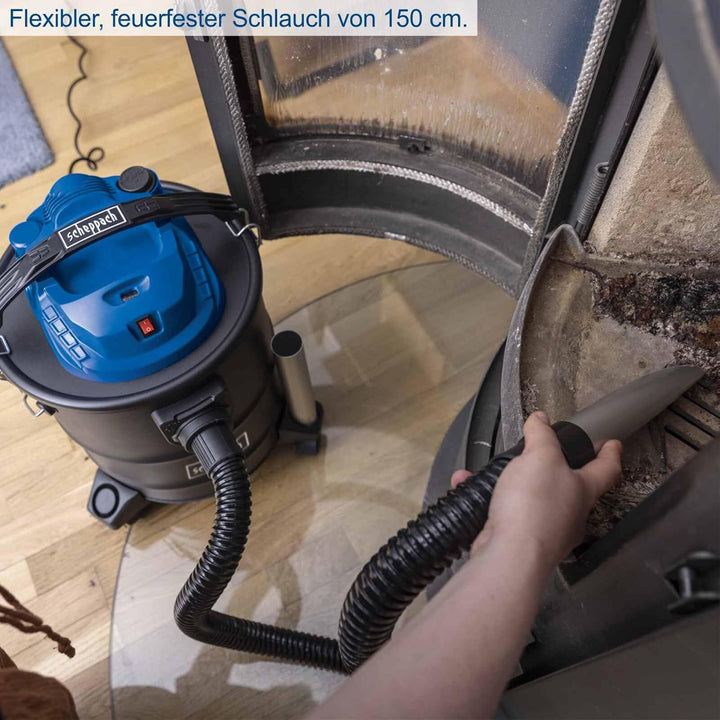 Scheppach Aschesauger AVC25 mit 20L Behältervolumen | 1300W Leistung | 20 kPa Absaugleistung | 150cm
