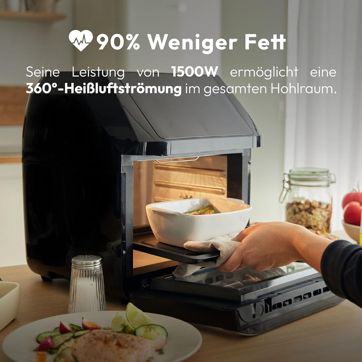 MasterPRO Rocket 1100 | Heissluftfritteuse und Backofen Ölfrei | Fritteuse | 11 L und 1800 Watt | LE