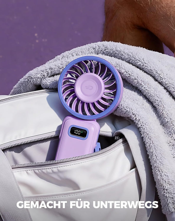 Diveblues Handventilator Tragbarer Turbo-Ventilator mit 100 Stufen und 7.4m/s Starkem Luftstrom, 180