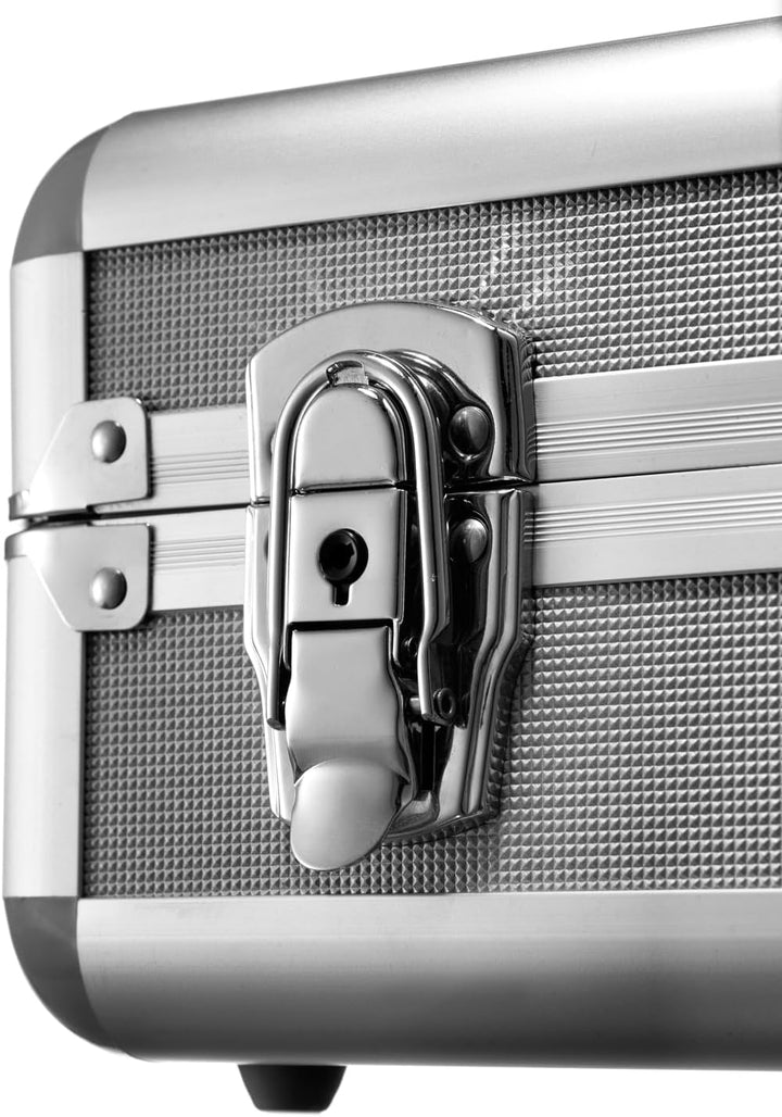 Aluminiumrahmenkoffer, PB7, mit Rasterschaumstoff, Attachékoffer, Aktenkoffer aus Aluminium, Alu-kof