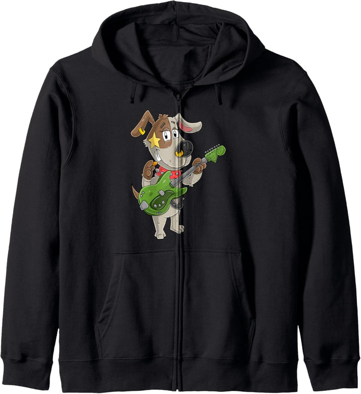 Gittarist / Hund mit Gitarre Kapuzenjacke