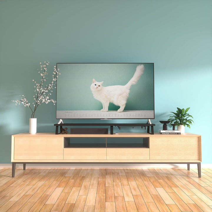 Aothia Grosser Monitorständer mit Schublade,Wooden Dual Monitor Stand Riser,Bildschirmerhöhung,für L