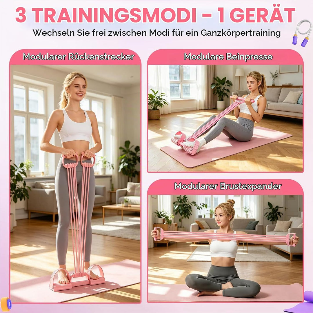 3-in-1 Multifunktions Expander mit 8 verstellbaren Widerstandsrohren – Wähle 1-8 Röhren je nach Kraf