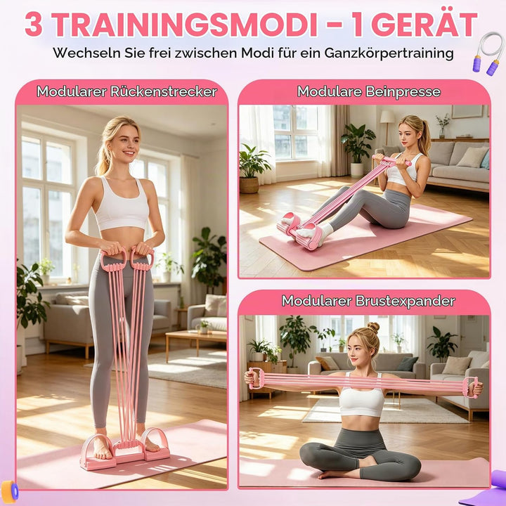 3-in-1 Multifunktions Expander mit 8 verstellbaren Widerstandsrohren – Wähle 1-8 Röhren je nach Kraf