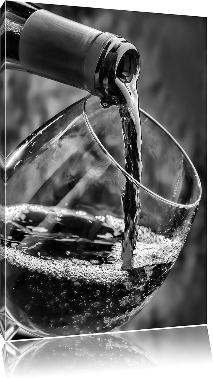 Monocrome, Edler Rotwein , Format: 100x70 auf Leinwand, XXL riesige Bilder fertig gerahmt mit Keilra
