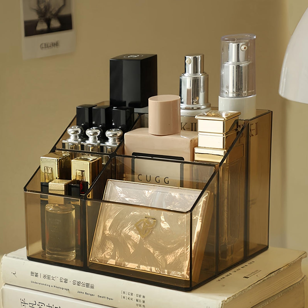 Make Up Organizer, Kosmetik Organizer mit 5 Fächer, Acryl Bad Organizer, Make up pinsel organizer, S