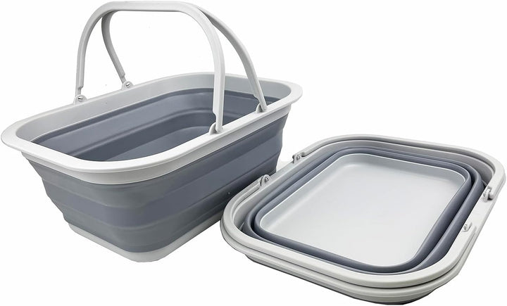 SAMMART 15L Zusammenklappbarer Korb mit Griff - Tragbarer Picknickkorb/Krater für den Aussenbereich