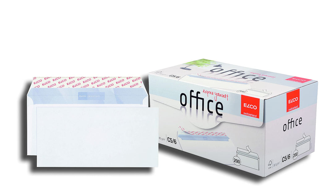 ELCO Office Umschlag DIN lang 80 g/m² FSC-zertifiziert mit Haftverschluss in Shop-Box 200 Stück weis
