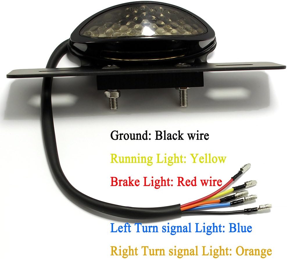 DREAMIZER 19 LED Motorrad Rücklicht Integriertes Nummernschild Bremsleuchte hinten für Racer Bobber