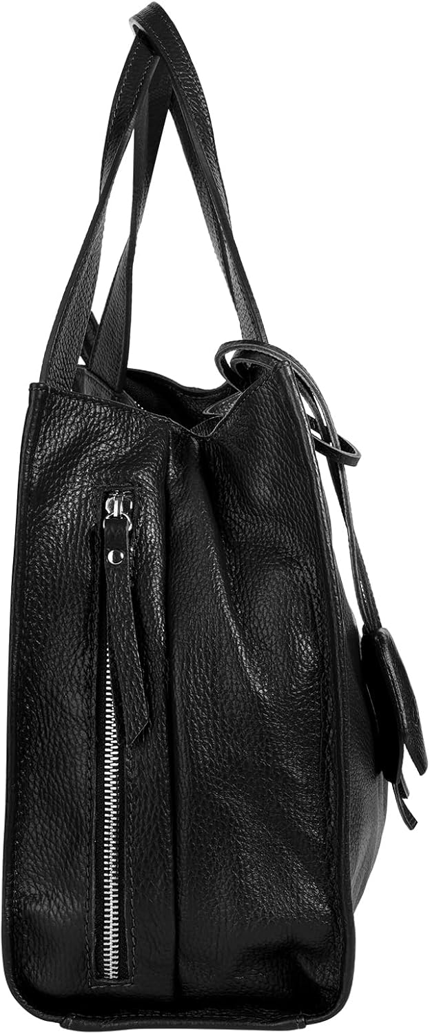 Shopper Echt Leder Damen Made in Italy, Smartphonefach, Ledertasche Damen, Handtasche Echtleder, Umh