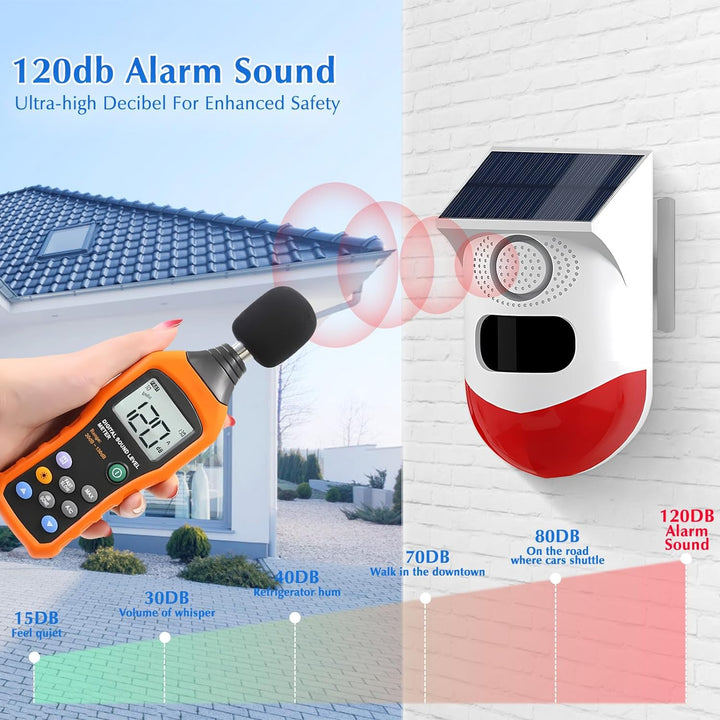 Yasorn Smart Bewegungsmelder Alarm, Bewegungssensor mit Fernbedienung, 120 dB Infrarot Sensor Reichw