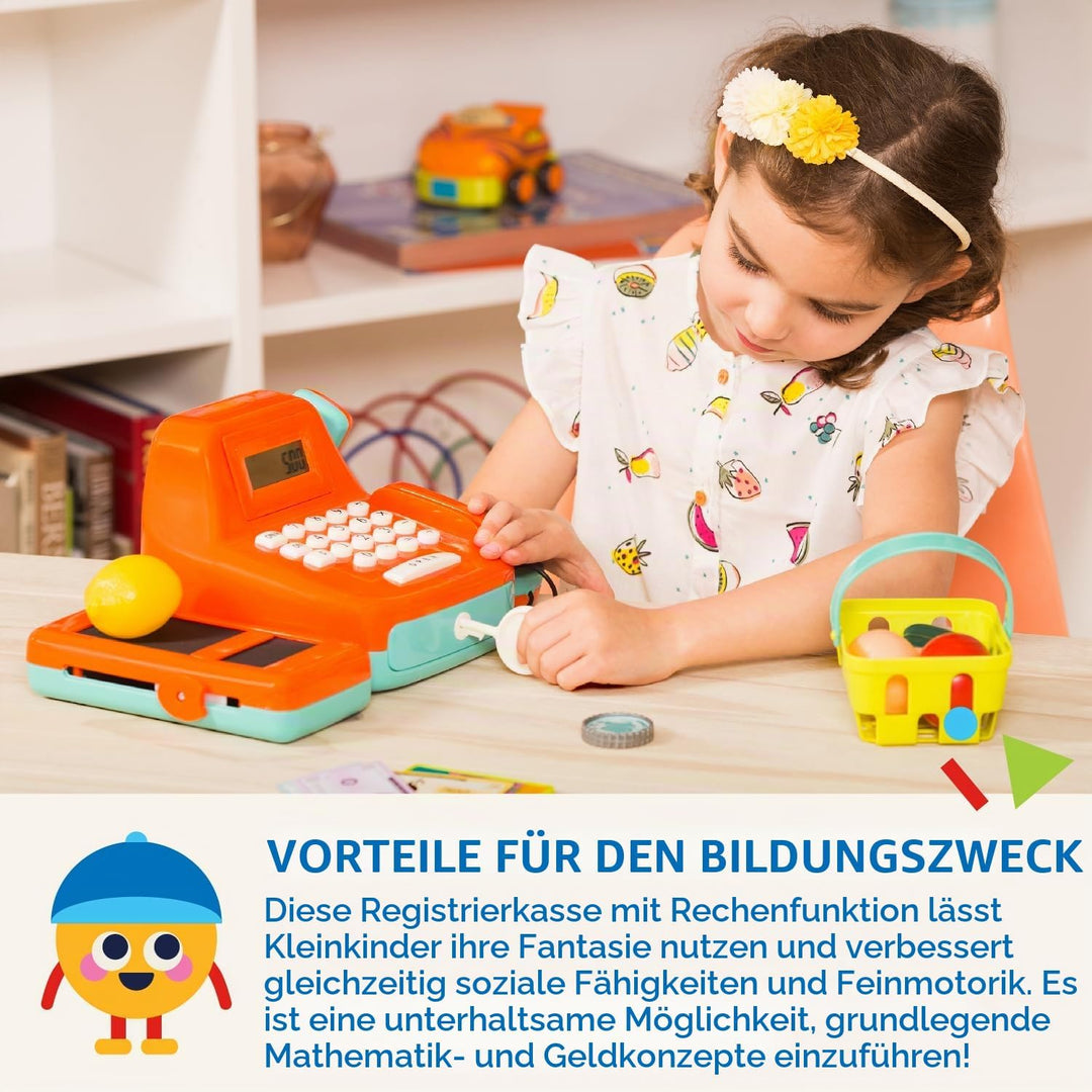 Battat Spielkasse Kinder mit Scanner und Sound, Kasse Spielzeug, Spielzeugkasse, elektronische Super