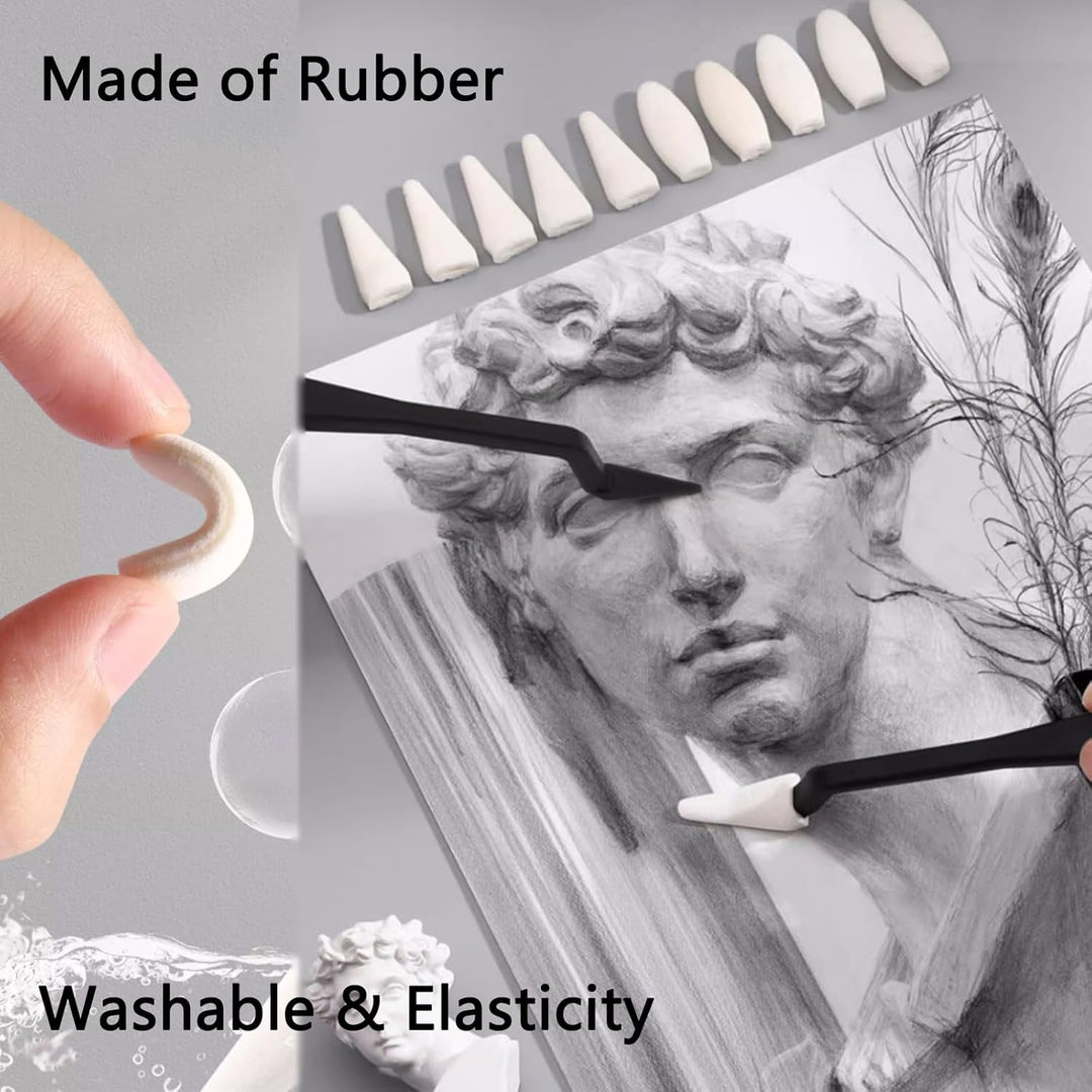 Blending Stumps and Tortillions Paper Art Blenders Sketch Drawing Tools with Sketch Wipe Scrapers,Ru