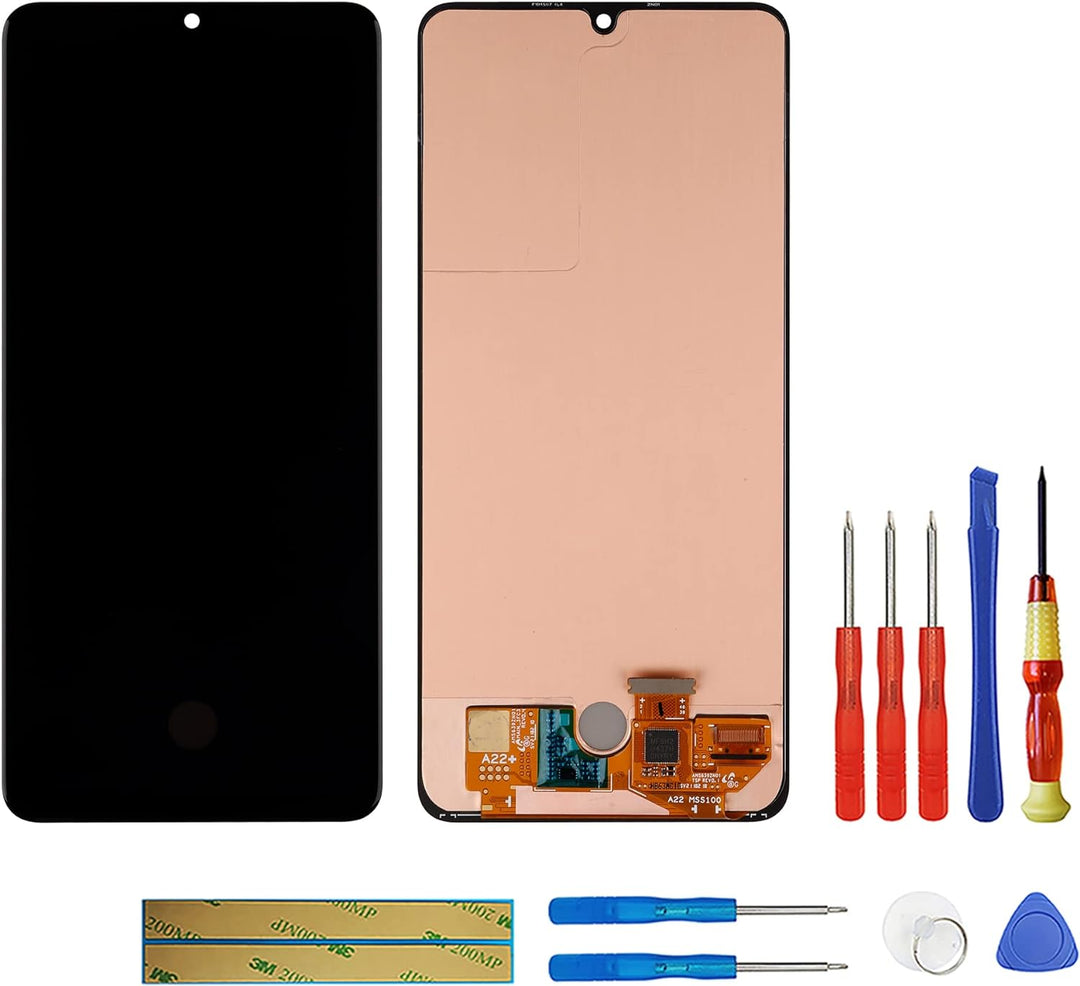 swark AM-OLED Kompatibel mit Samsung Galaxy M22 4G SM-M225 & A22 4G SM-A225 (Schwarz Ohne Rahmen) LC