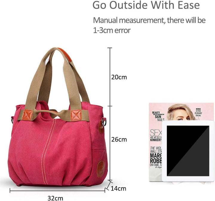 NICOLE &amp; DORIS Canvas Tasche Damen Tragetaschen für Damen Schultertaschen Umhängetasche Leinwand Han