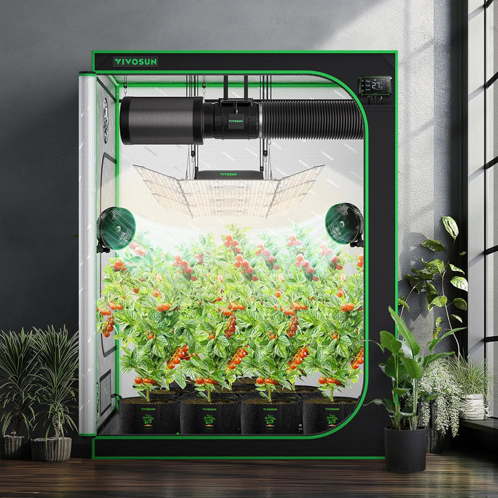 VIVOSUN Growzelt 150x150x200cm lichtdichtes Indoor Hydroponik Zelt mit reflektierendem Mylar Sichtfe