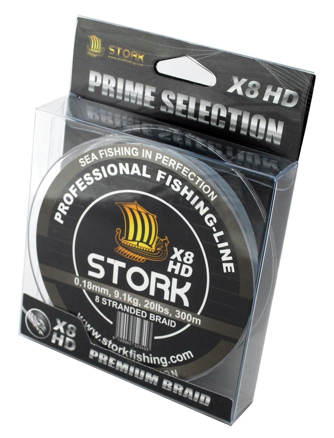 Stork HDx8, 8-Fach geflochtene Premium Angelschnur 300m Hellgrau 10 lbs / 4.5 kg / 0.10 mm, Hellgrau