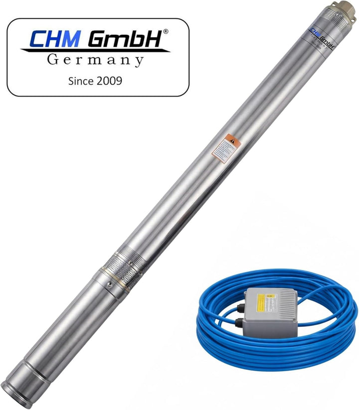 Brunnenpumpe 2,5 Zoll 250 Watt 4,3 Bar 2700 L/h Pumpe Zisterne, Tauchpumpe bis 3% sandverträglich