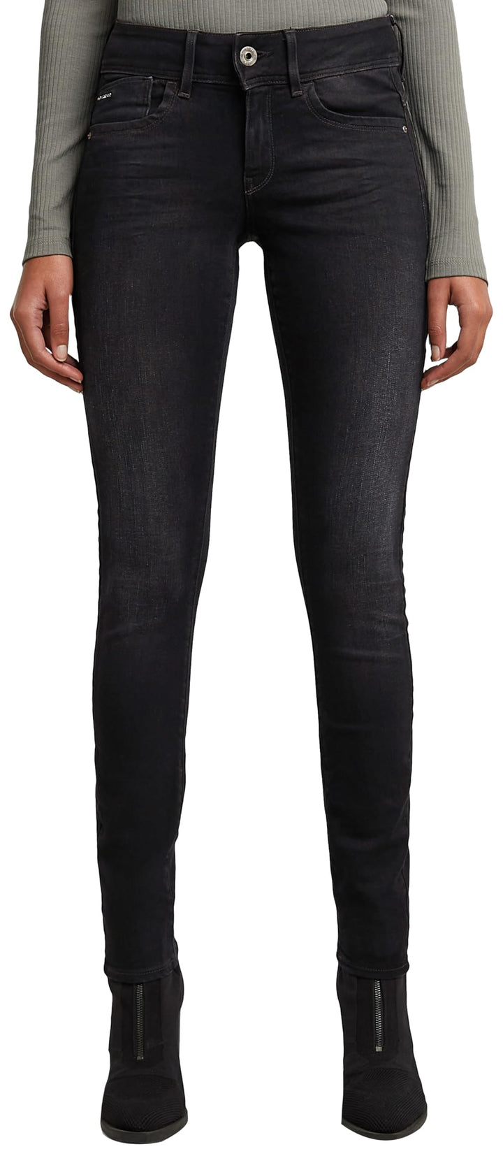 G-STAR Damen Lynn Mid Skinny Jeans 23W Schwarz (Dusty Grey D06746-b472-a799), 23W Schwarz (Dusty Gre