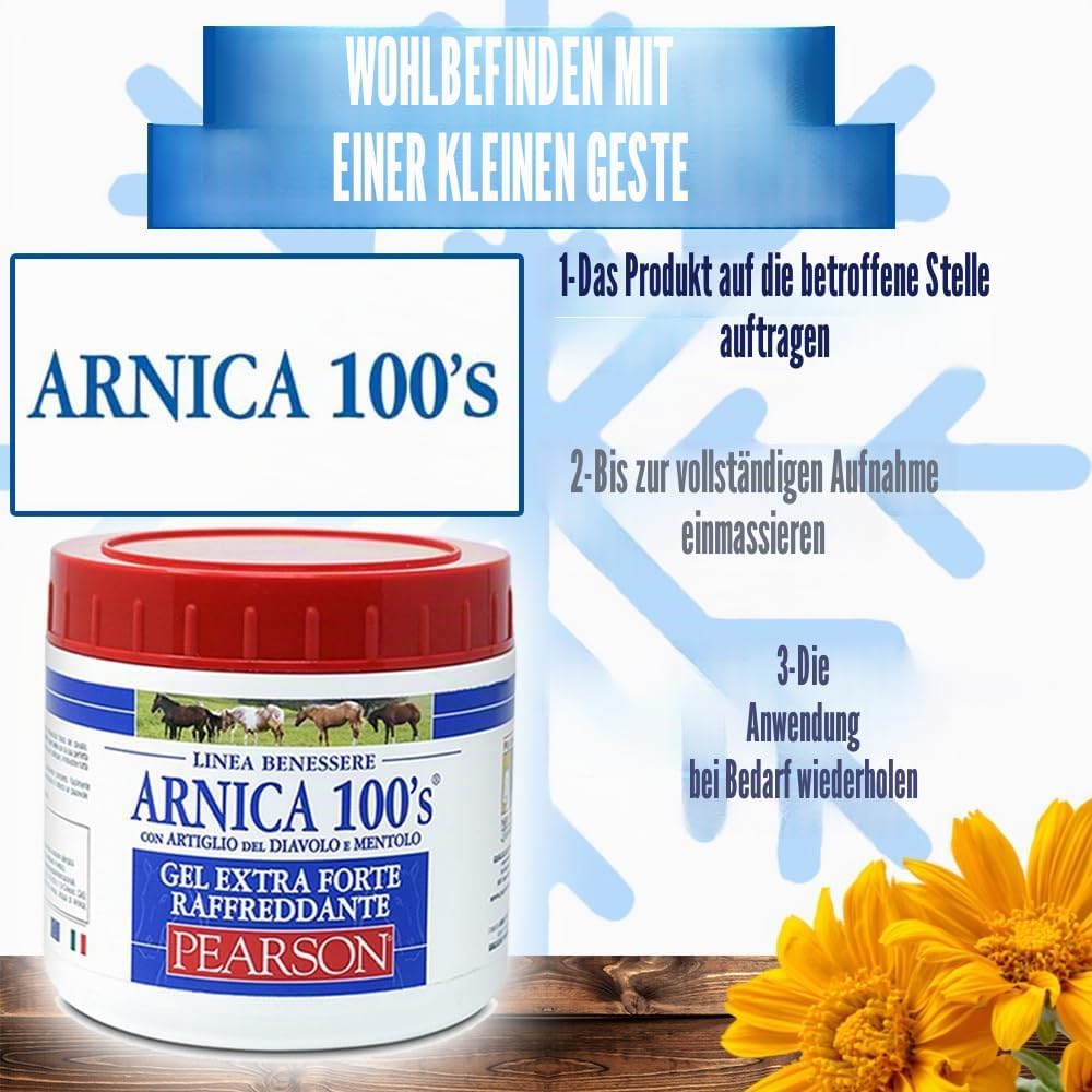 ARNICA 100'S - Arnika für Pferde, kühlendes Gel Extra Forte von Pearson [500ml]. Arnika Gel Forte, C