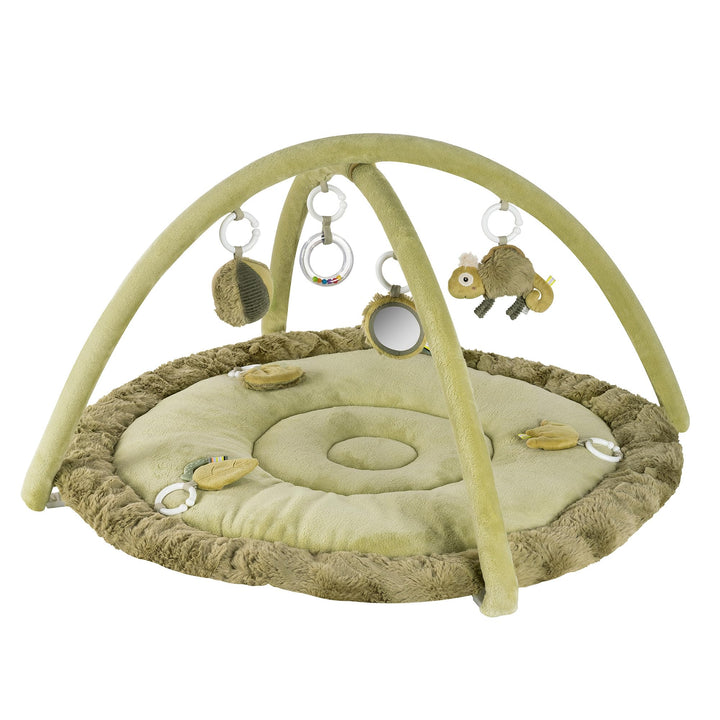 Fehn 3-D-Activity-Decke Chamäleon – Spielbogen mit 5 abnehmbaren Spielzeugen für Babys – Spiel & Spa