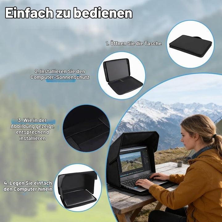 1 Stück Laptop-Sonnenschutz, Laptop Sonnenschutz Klappbare, Universal-Sonnenblende, Sichtschutzhaube