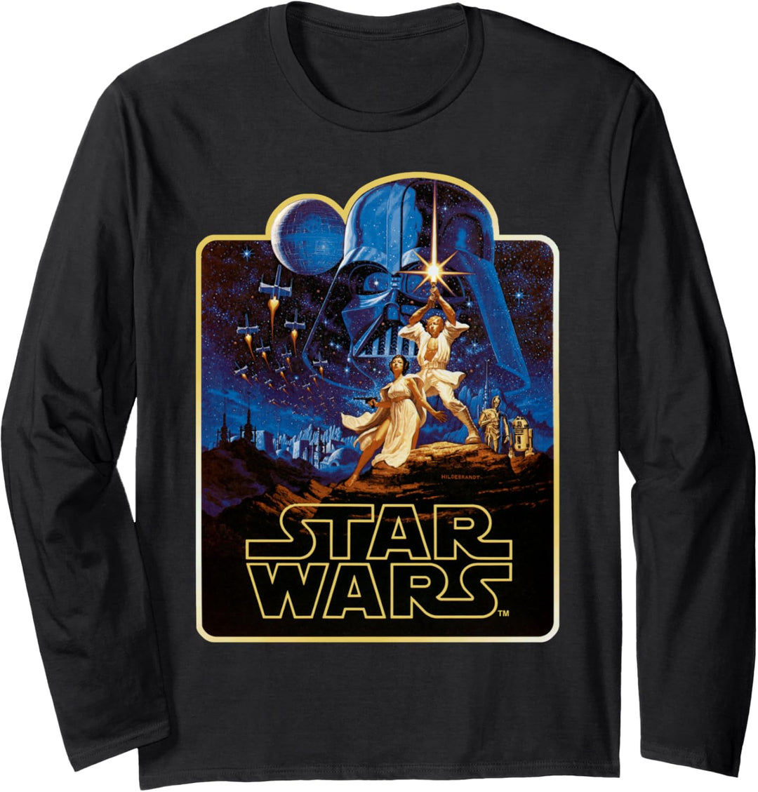 Star Wars Classic Movie Poster Rounded Frame Langarmshirt