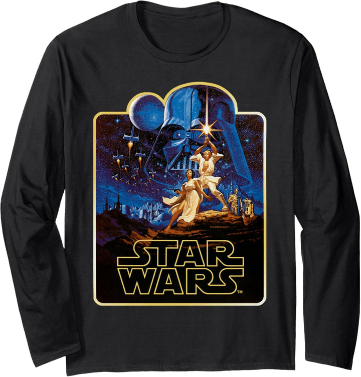 Star Wars Classic Movie Poster Rounded Frame Langarmshirt