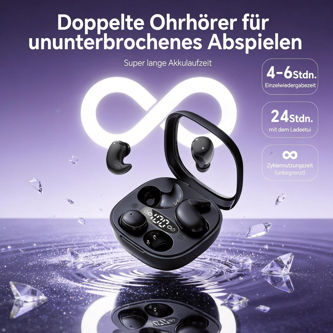2 Paar Mini Unsichtbare Kopfhörer Kabellos Bluetooth für Kleine Ohren Schlafkopfhörer Seitenschläfer