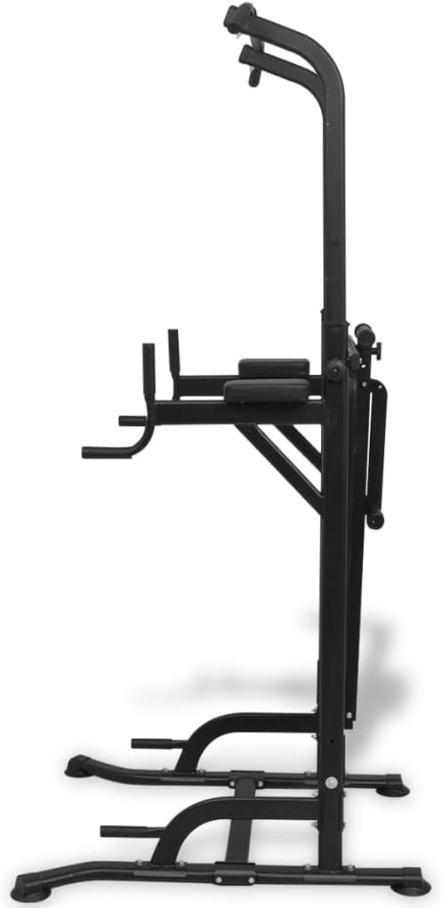 Power Tower mit Sit-Up-Bank, höhenverstellbar 182-235 cm, pulverbeschichteter Stahlrahmen, belastbar