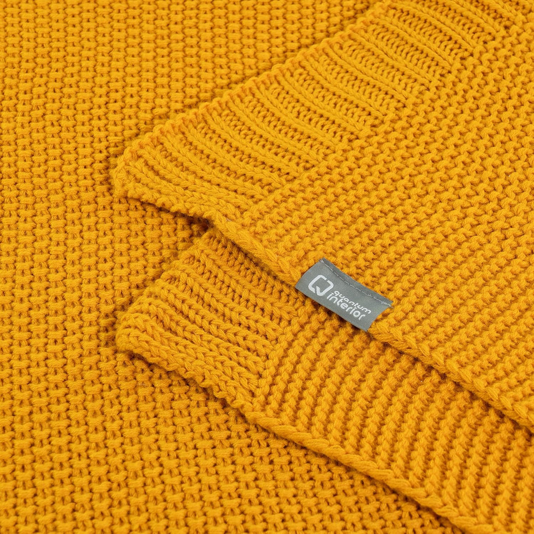 Strickdecke mit hochwertiger Randverarbeitung, Sommerdecke wie Handgestrickt, weiche Kuscheldecke, m
