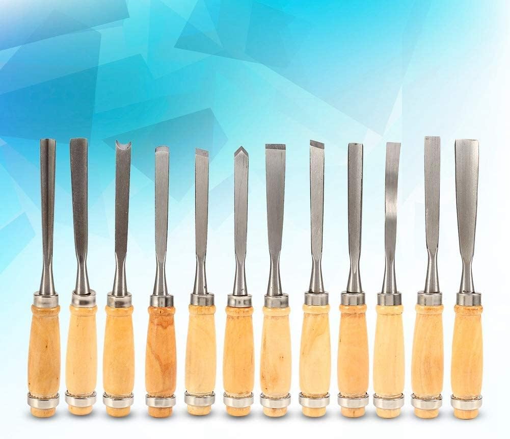 Gouges, Holzschnitzmeissel Set 12Pcs Professionelle Schnitzereien Scharfe Holzbearbeitungswerkzeuge