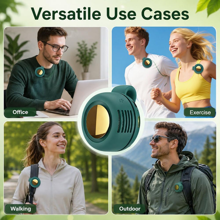 Tragbarer Clip Ventilator, Leiser Mini Ventilator ohne Flügel, mit 3 Geschwindigkeiten & 360° Drehba