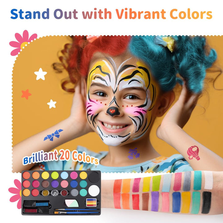 Janolia Gesichtsfarbe Kinderschminken Set, Bodypainting Farben für Theaterschminke, Kinderschminke W
