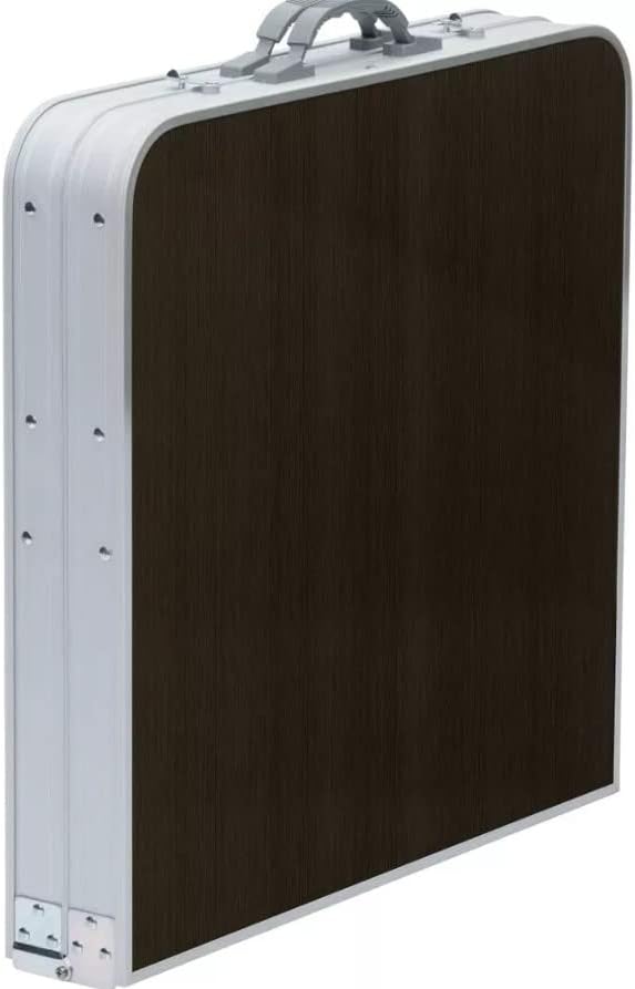 BERGER Solo Campingtisch Set mit 4 Hocker - 120 x 60 cm - höhenverstellbar - klappbar - Holzdekor -