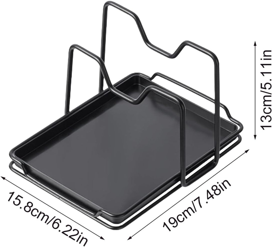 Pot Lid Organizer, Plates Rack Stand, 7.48x6.22x5.12 Inches Rustproof Shelf Holder, Space Saving Kit