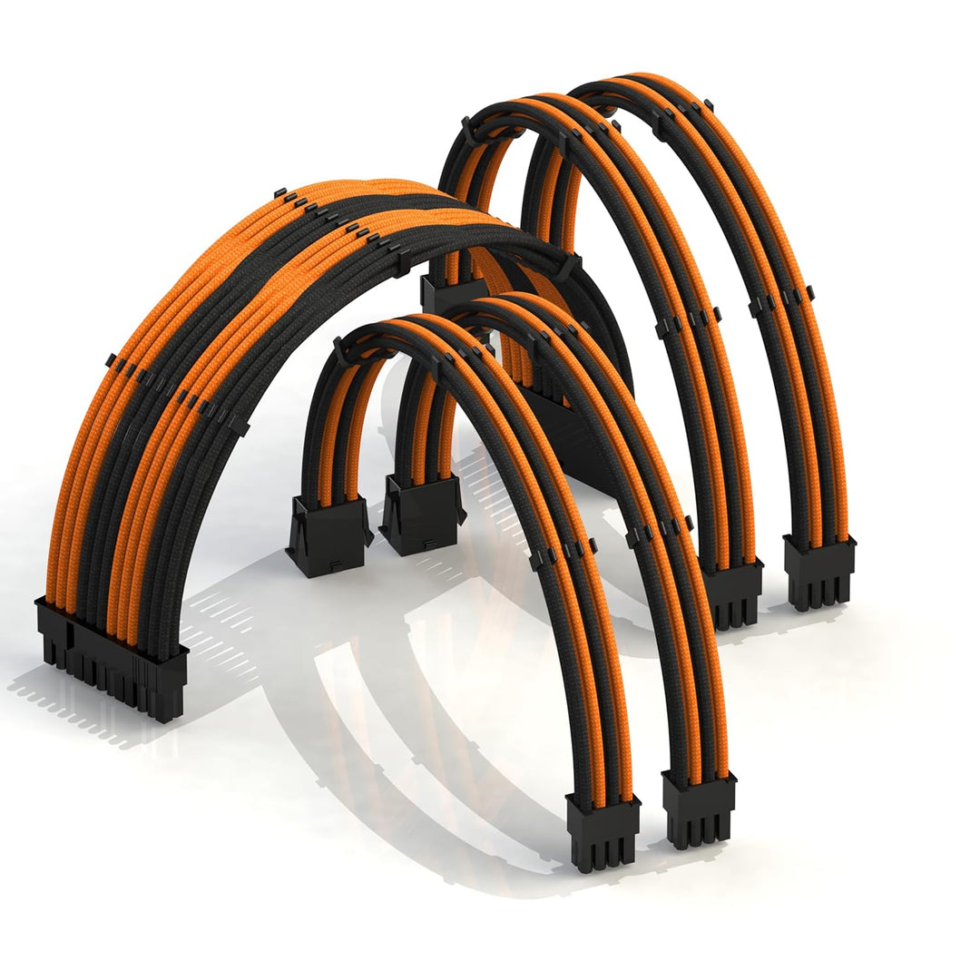 LINKUP - 50cm Superweiche und Flexible Netzteilkabel mit Verlängerungshülsen Custom Mod GPU PC Geflo