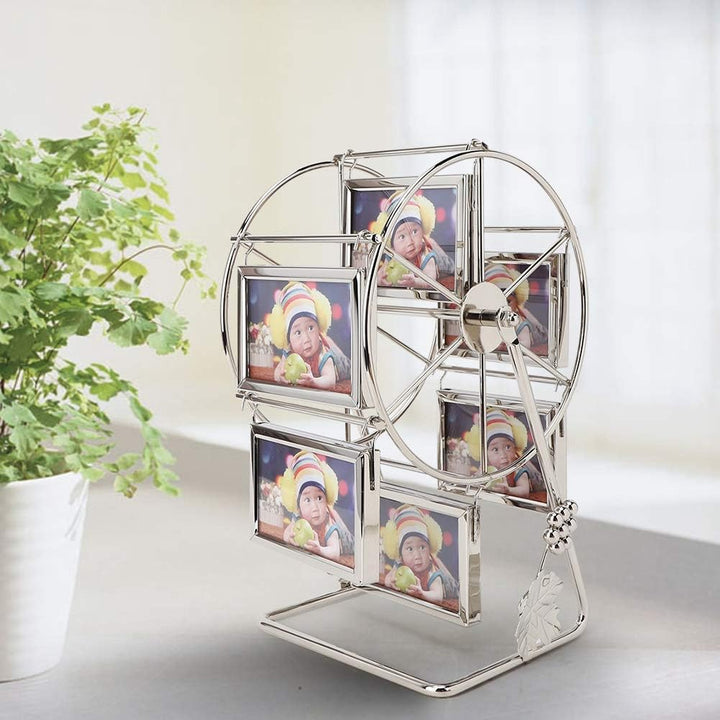 Omabeta Rotierender Riesenrad-Bilderrahmen, Einzigartiges Drehbares Bilderrahmen-Rack mit 6 Bilderra