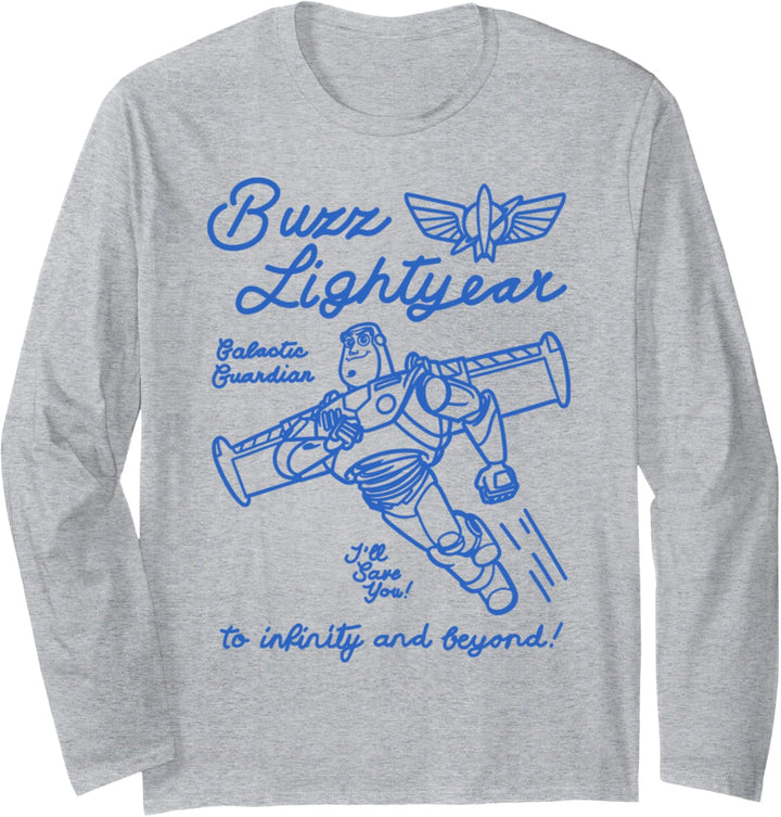 Disney Pixar Toy Story Buzz Lightyear And Beyond Bold Sketch Langarmshirt