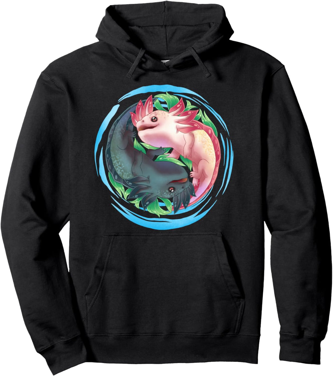 Axolotl Ying Yang Pullover Hoodie